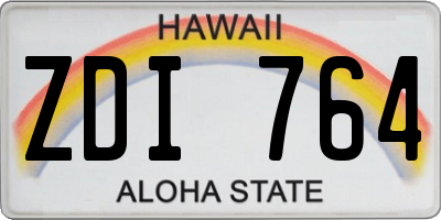 HI license plate ZDI764
