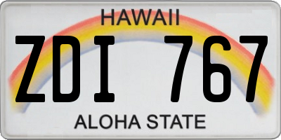 HI license plate ZDI767