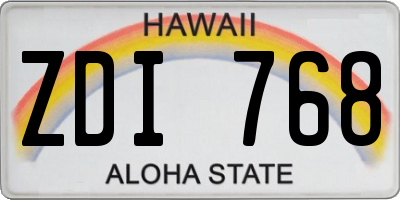 HI license plate ZDI768
