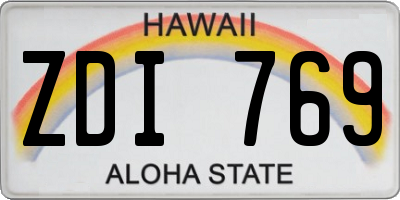 HI license plate ZDI769