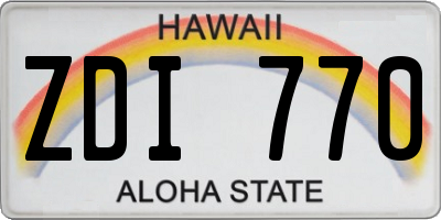 HI license plate ZDI770