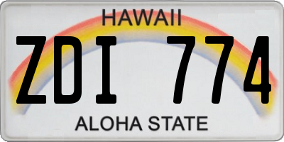 HI license plate ZDI774