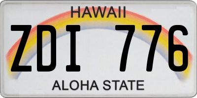 HI license plate ZDI776