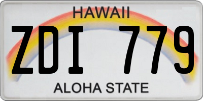 HI license plate ZDI779
