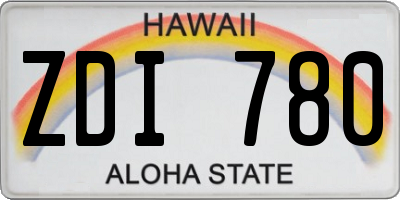 HI license plate ZDI780