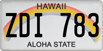 HI license plate ZDI783