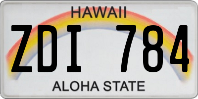 HI license plate ZDI784