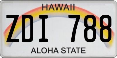 HI license plate ZDI788