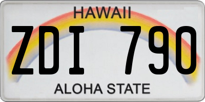 HI license plate ZDI790
