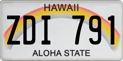 HI license plate ZDI791