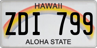 HI license plate ZDI799