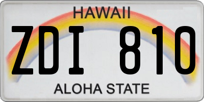 HI license plate ZDI810