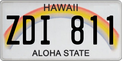 HI license plate ZDI811