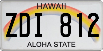 HI license plate ZDI812