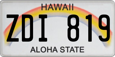 HI license plate ZDI819