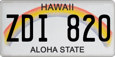 HI license plate ZDI820