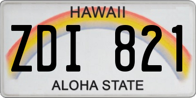 HI license plate ZDI821