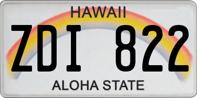 HI license plate ZDI822