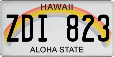 HI license plate ZDI823