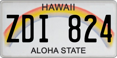 HI license plate ZDI824