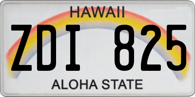 HI license plate ZDI825