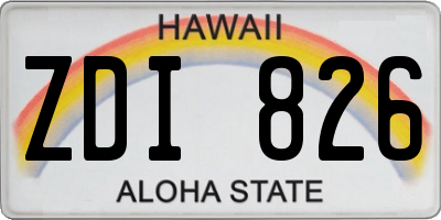 HI license plate ZDI826