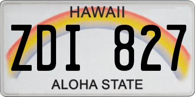 HI license plate ZDI827