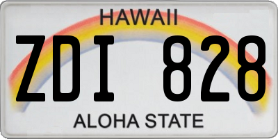 HI license plate ZDI828