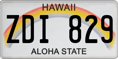 HI license plate ZDI829