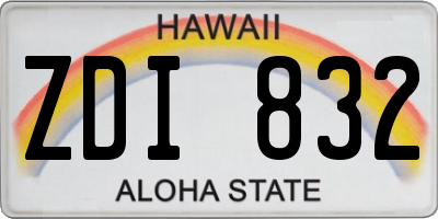 HI license plate ZDI832