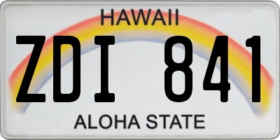 HI license plate ZDI841