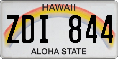 HI license plate ZDI844