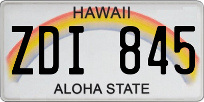 HI license plate ZDI845