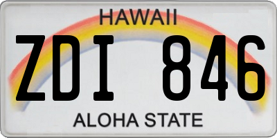 HI license plate ZDI846