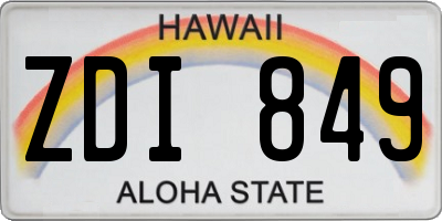 HI license plate ZDI849