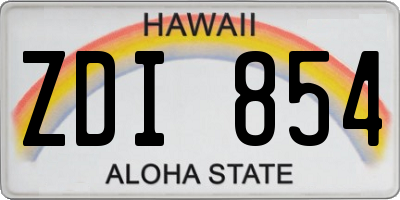 HI license plate ZDI854