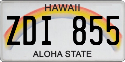 HI license plate ZDI855