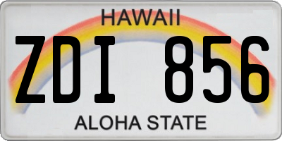 HI license plate ZDI856