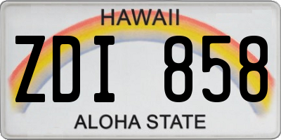 HI license plate ZDI858