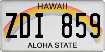 HI license plate ZDI859