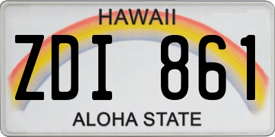 HI license plate ZDI861