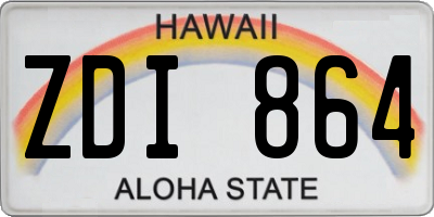 HI license plate ZDI864
