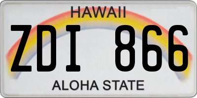 HI license plate ZDI866