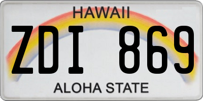 HI license plate ZDI869