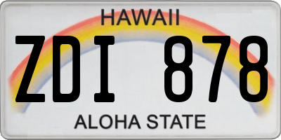 HI license plate ZDI878
