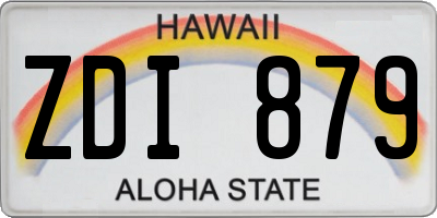 HI license plate ZDI879