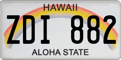 HI license plate ZDI882