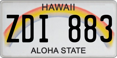 HI license plate ZDI883