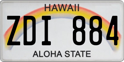HI license plate ZDI884