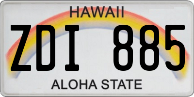 HI license plate ZDI885
